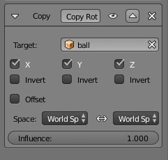 copy rotation の設定