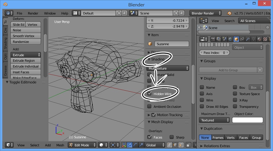 Blender での表示の使い分け