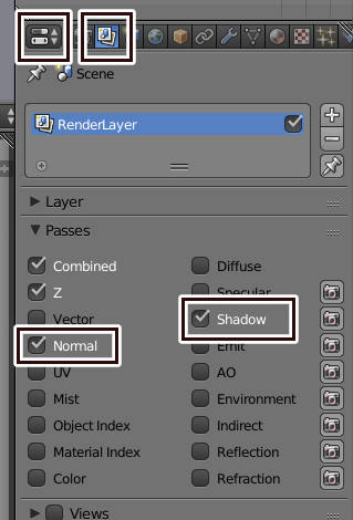 enable shadow and normal
