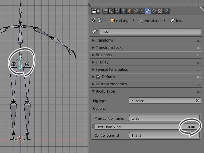 Human Meta-Rig の hip オプション