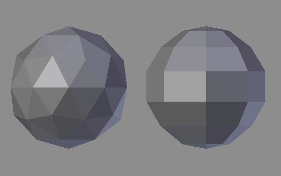 左：天球体右：UV球